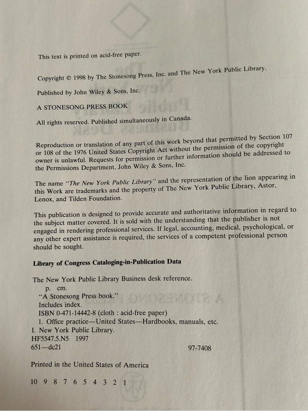 The New York Public Library  Business Desk Reference